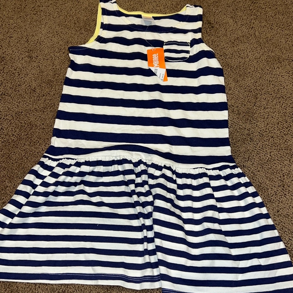 Nwt girls blue white‎ striped Gymboree summer dress sz 8 medium